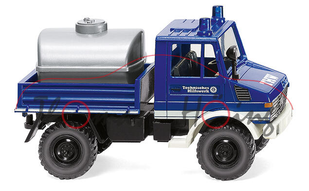 Unimog U 1300 L THW (Baureihe 435, Modell 1975-1988), ultramarinblau, THW, Wiking, 1:87, mb