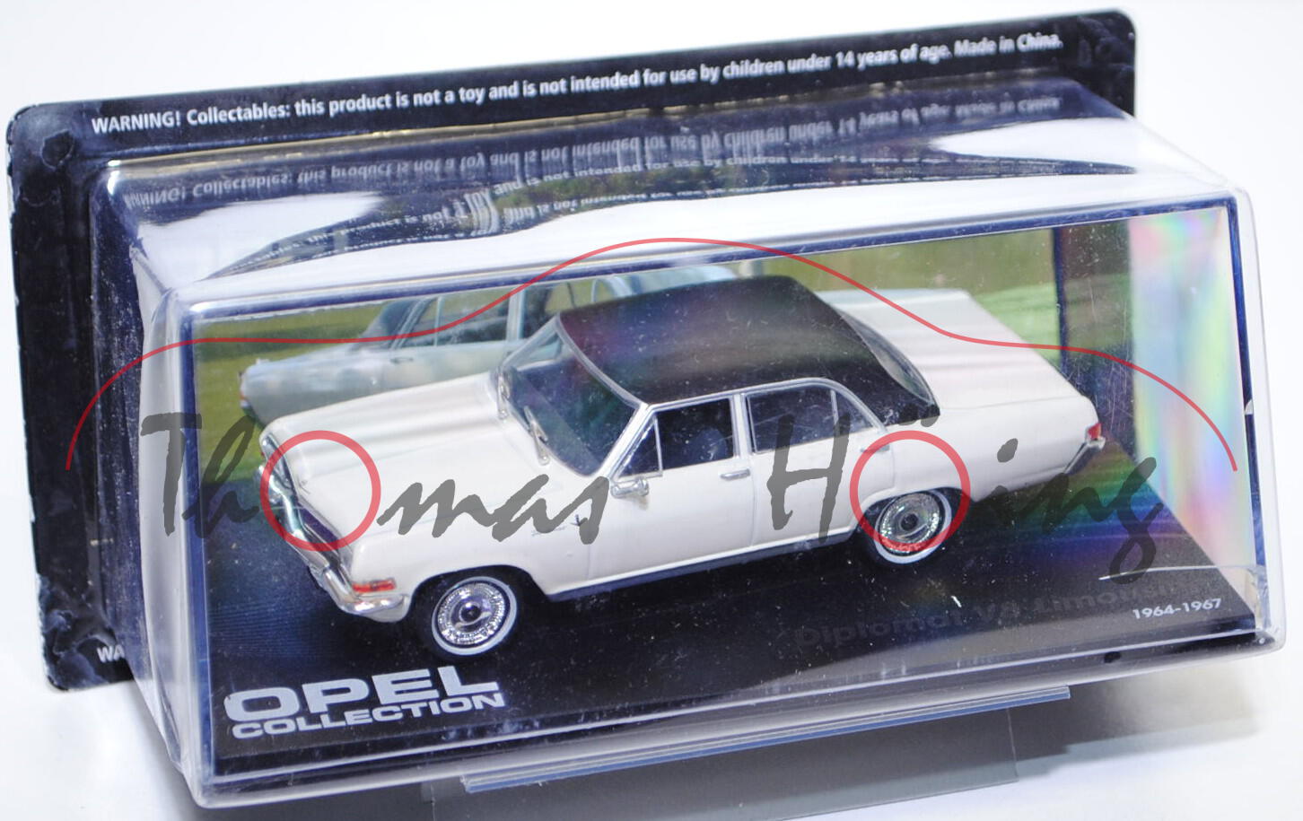 Opel Diplomat V8 Limousine (Typ A), Modell 1964-1967, grauweiß/schwarz, EAGLEMOSS INTERNATIONAL LTD,