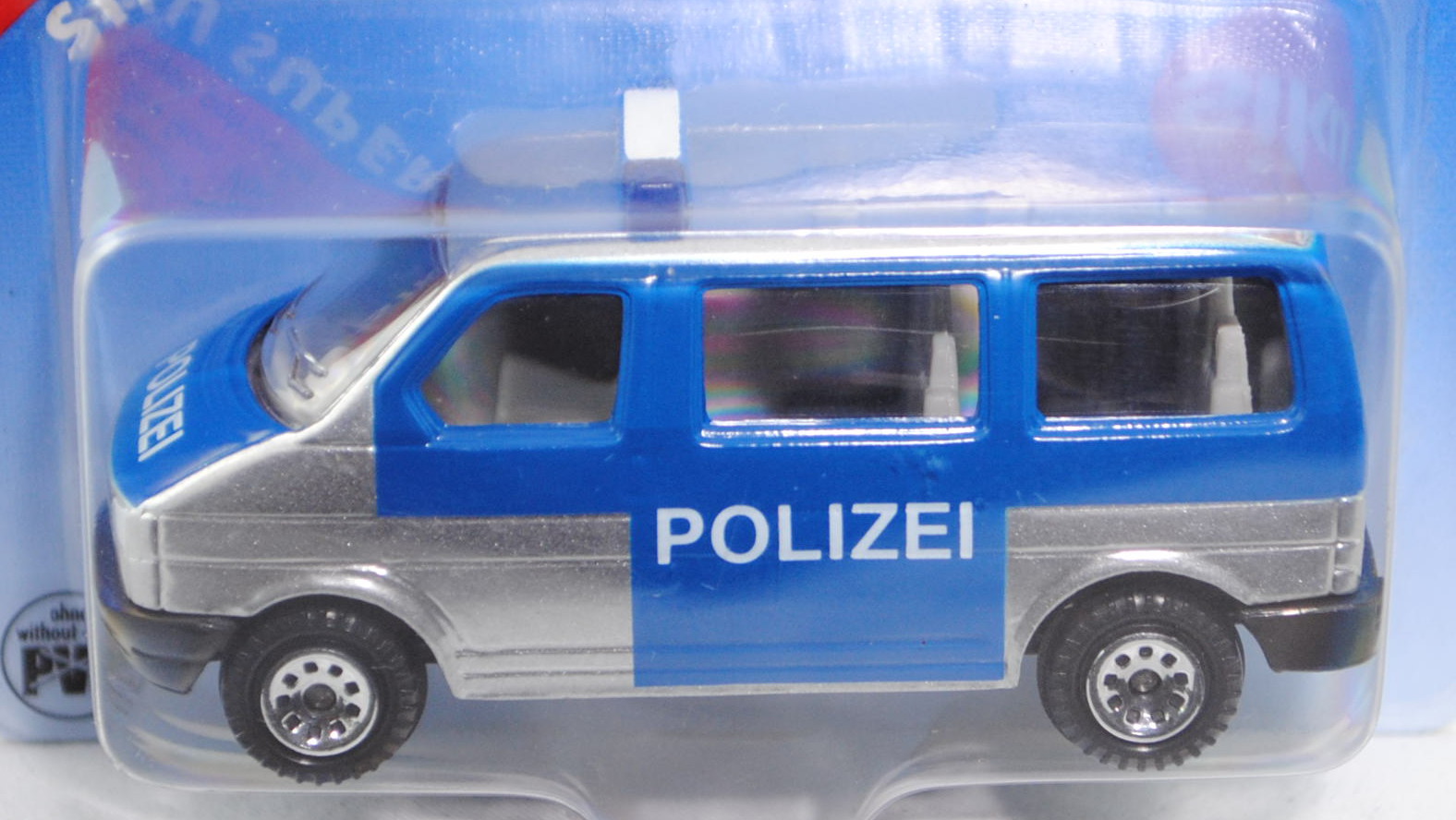 VW T4 facelift Caravelle (Modell 1996-2003) Polizei-Mannschaftswagen, weißaluminiummetallic/verkehrs