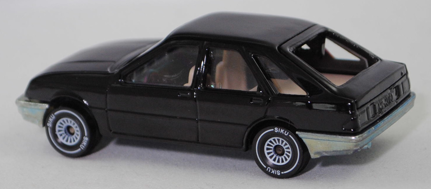 00003 Ford Sierra 2.3 Ghia (1. Generation, Typ Sierra '82 oder Mk1, GBC, Vorfacelift, Modell 1982-1984), schwarz, innen hell-beige, mit CE-Zeichen, SIKU SUPER, 1:55, m