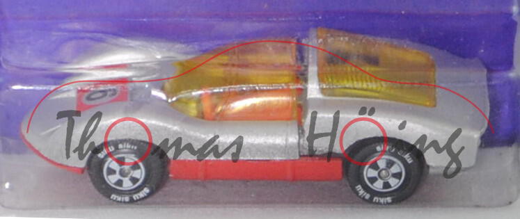 00002 Porsche 906 Carrera 6 (Mod. 65-66), silber/rot, Bpr. V 285/1013, W-Germ, R10, SIKU, 1:59, P16h