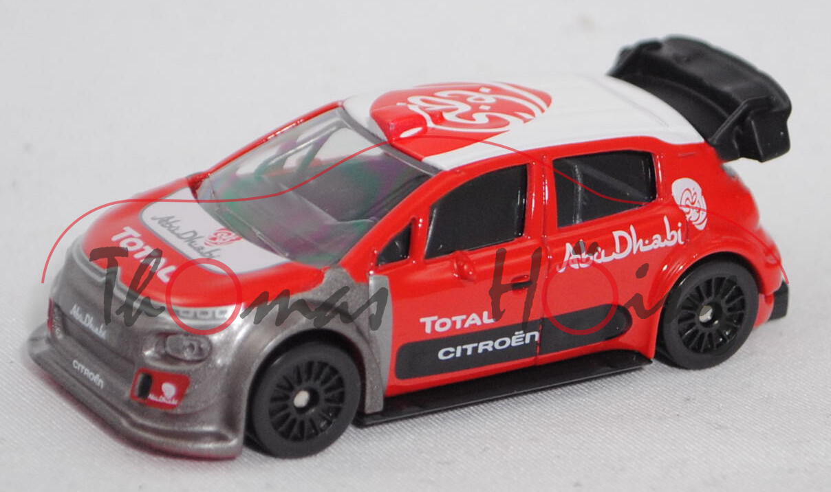 Citroen C3 WRC (Mod. 17-), weiß/rot, Test FIA WRC Rallye Saison 2017, Loeb/Elena, Norev , 1:64, mb