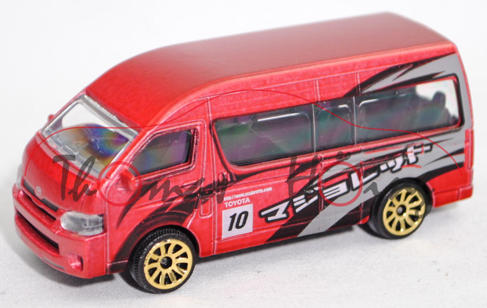 Toyota HiAce Commuter (Typ H200, Mod. 16-18) SMOKING ACE/URBAN, rotmetallic, majorette, 1:69, mb