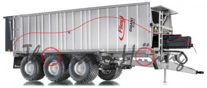 Fliegl Abschiebewagen ASW288, silber, Fliegl / GIGANT / ASW 288, 1:32, Wiking, mb