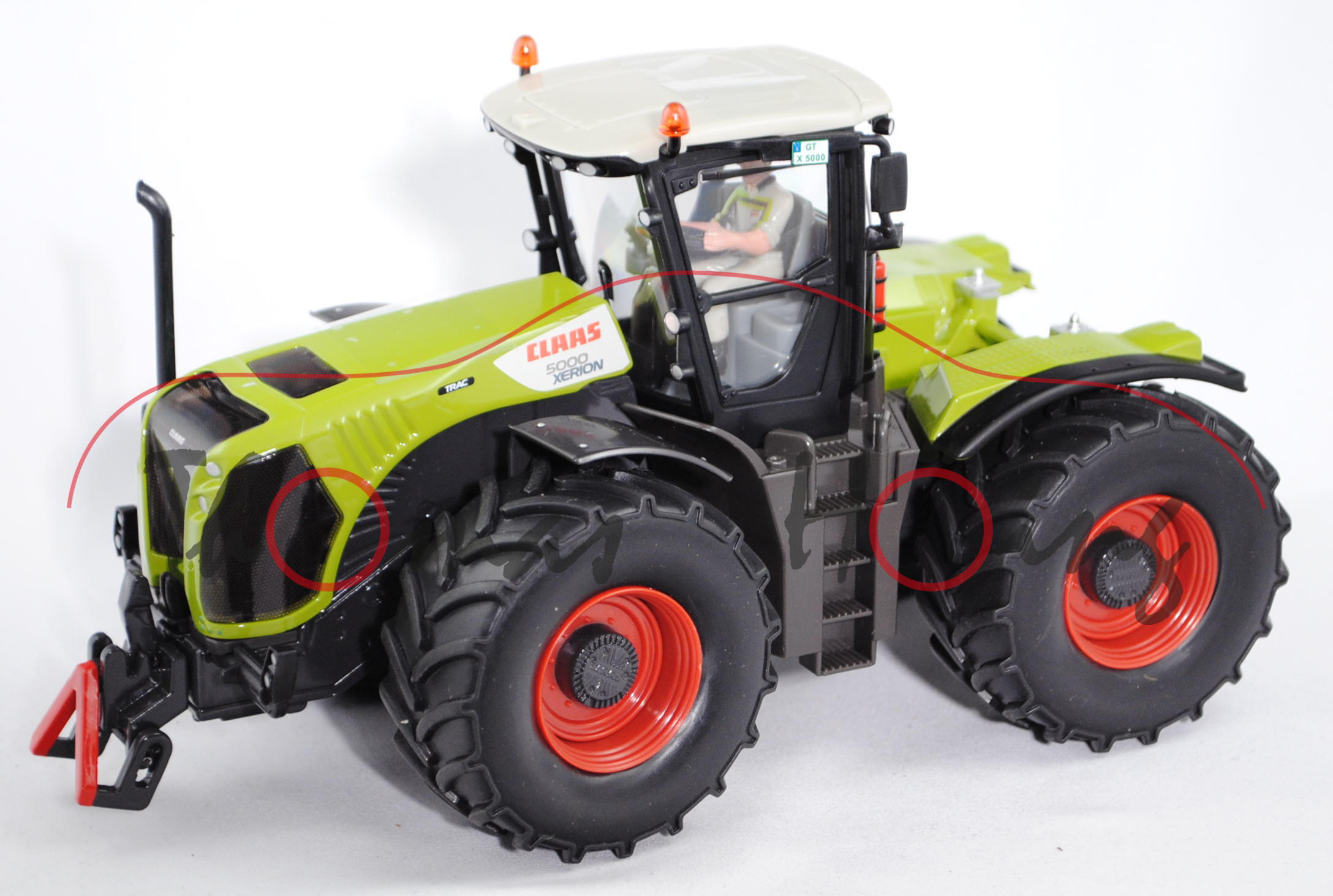 00401 CLAAS XERION 5000 TRAC Traktor (Mod. 2009-2013), claasgrün, GT X 5000, SIKU, 1:32, Werbebox