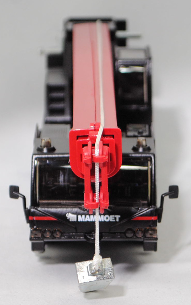 00000 Kranwagen Mobilkran LIEBHERR LTM 1060/2 8x6 (Modell 1999-2005), rot/grau, stilisiertes Mammut in grau und MAMMOET in reinweiß, SIKU SUPER 1:55, L17mpP