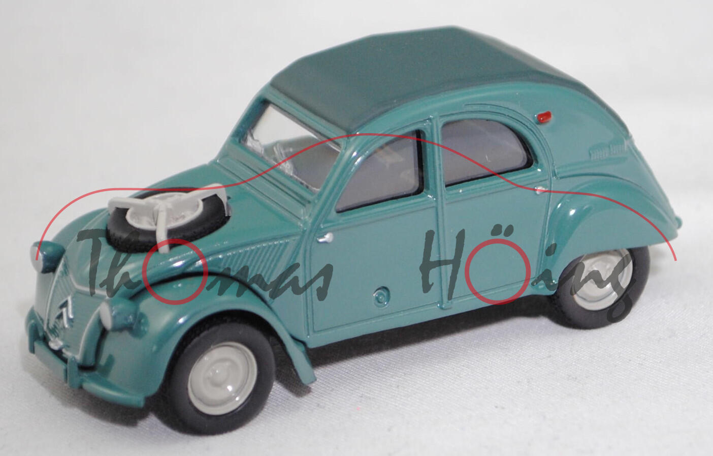 Citroen 2CV 4x4 / 2CV Sahara / 2CV bimoteur (AZ 4x4, Baujahr 1960-1971), vert agave (Farbcode AC 514), Norev, 1:54, Werbeschachtel