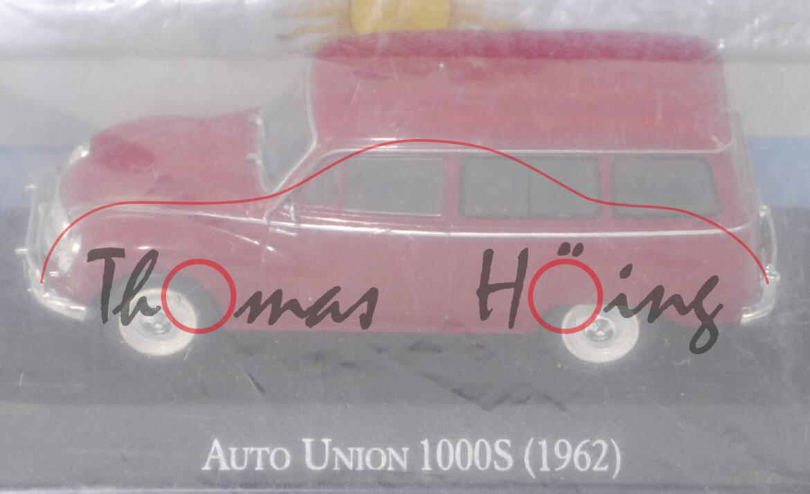 Auto Union 1000 Universal (Modell 1960, Mod. 59-61), weinrot, EDITION ATLAS, 1:43, mb (mit Einleger)