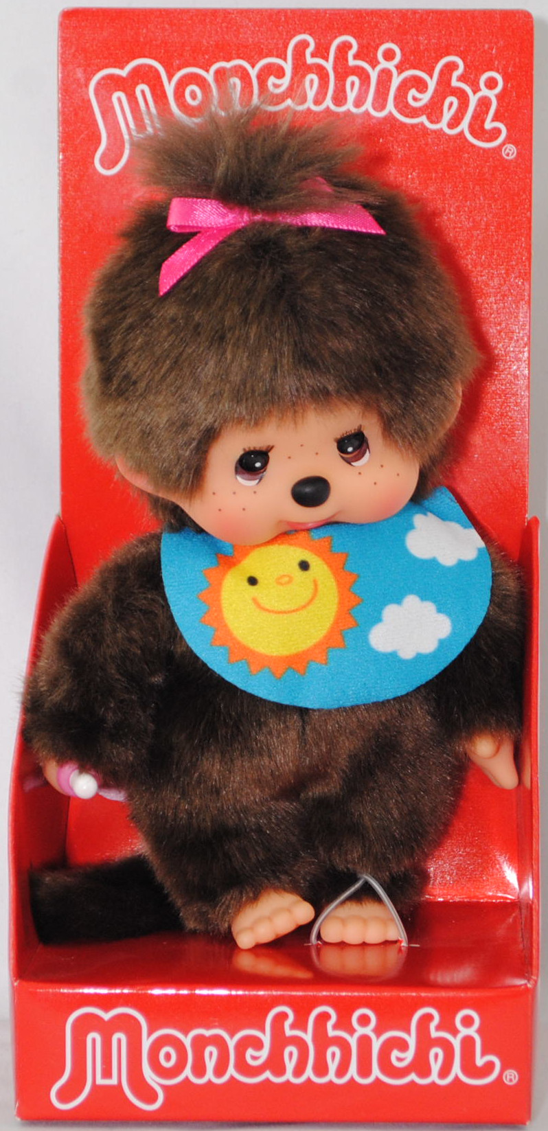 Monchhichi Open / Close Eyes Girl (Monchhichi Mädchen mit offenen / geschlossenen Augen), 20 cm groß, Sekiguchi (EAN 4905610233748)