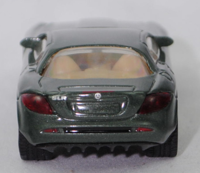 00007 Mercedes-Benz SLR McLaren (1. Generation, C 199, Modell 2004-2008), hell-chromoxydgrünmetallic, Bpr. 1004, B25a / B25b silbergrau, SIKU SUPER, 1:55, m