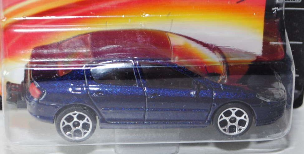 Peugeot 407 (Nr. 205 E), Modell 2004-2006, saphirblaumetallic, mit Anhängerkupplung, majorette, 1:61