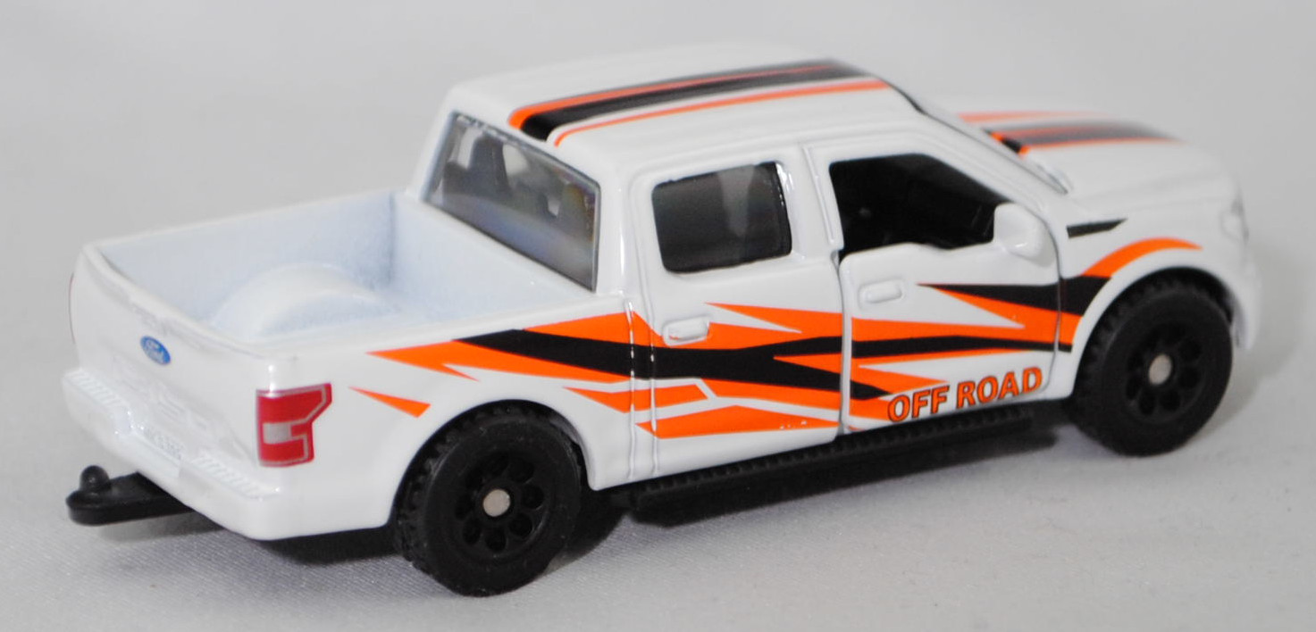 00000 Ford F-150 LARIAT STANDARD V8 SuperCrew mit 5,5 Ft Ladefläche (13. Generation, Modell 2018-2020), reinweiß, OFF ROAD, SIKU SUPER, 1:71, P29f