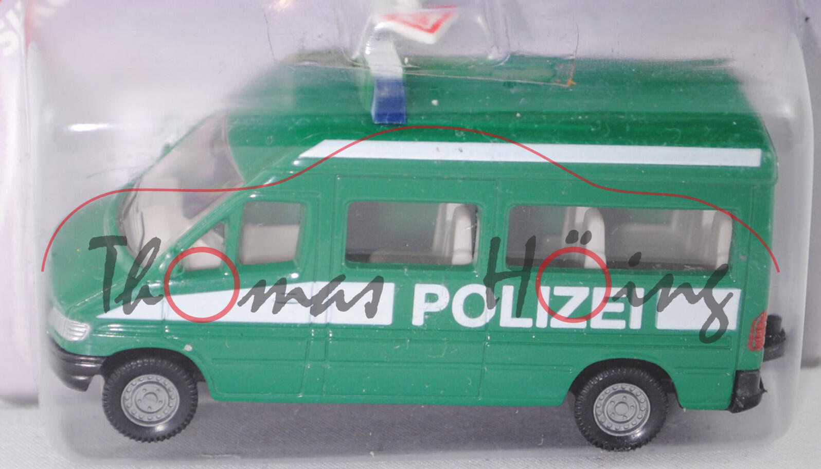 00003 Mercedes-Benz Sprinter (T1N, Baureihe W 901, Modell 1995-2000) Kleinbus Polizeibus, minzgrün,