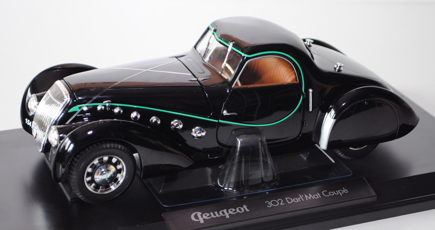 Peugeot 302 Darl\'Mat Coupé 1937, schwarz, 1:18, Norev, mb