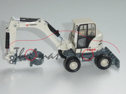 Mobilbagger, cremeweiß/grau, TEREX / TW 85, L17