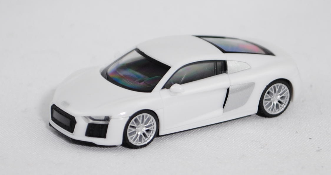 Audi R8 V10 (Typ 4S, 2. Generation, Modell 2015-), ibisweiß, Herpa, 1:87, mb