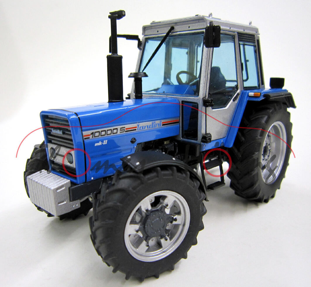 Landini 10.000S mk-II (Mod. 86-90), Landini-blau/Landini-grau, weise-toys, 1:32, mb (Lackschaden)