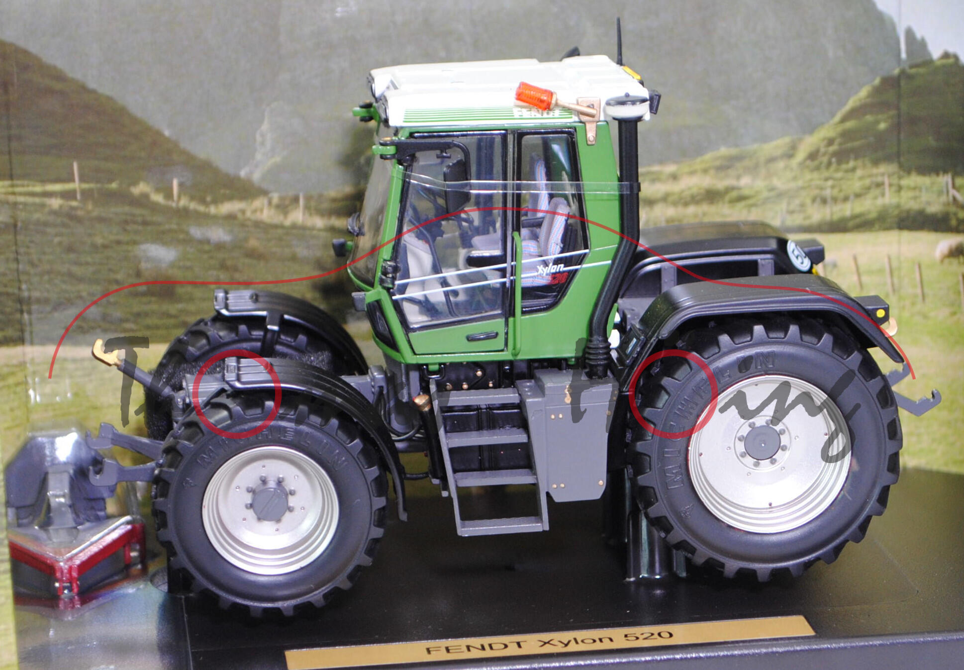 FENDT XYLON 520 (1. Generation, Ausführung 1994 - 2004), FENDT-grün, Felgen silber, weise-toys, 1:32, mb