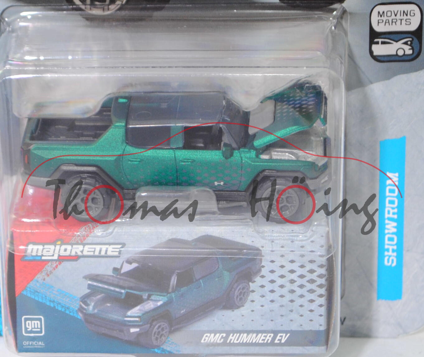 GMC Hummer EV Pick-up Edition 1 (3. Generation, Modell 2021-) (Nr. 231C), matt opalgrünmetallic, mit Sammelschachtel, majorette, 1:70, Blister (SHOWROOM DELUXE CARS)