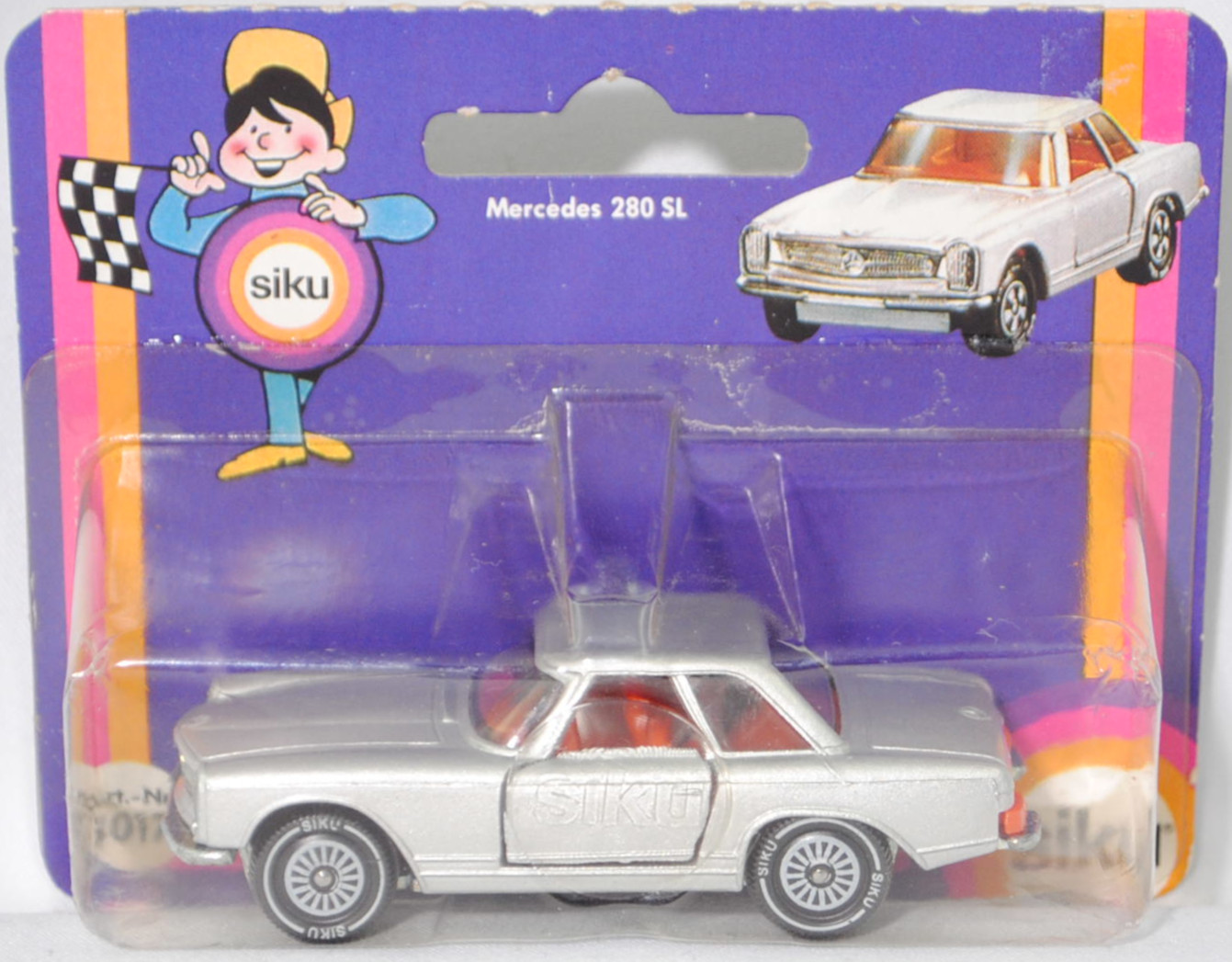 00007 Mercedes-Benz 280 SL (W 113, Pagode, Modell 1968-1971) mit Hardtop (Coupédach), silber, Bpr. V 302 / 1017, W-Germ, Verglasung rauch, R11 gerillt, SIKU SUPER, 1:60, P18