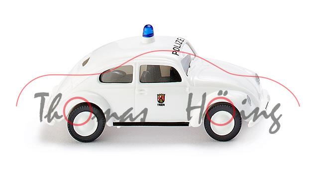 Polizei - VW Brezelkäfer, reinweiß, POLIZEI / Trier, Wiking, 1:87, mb