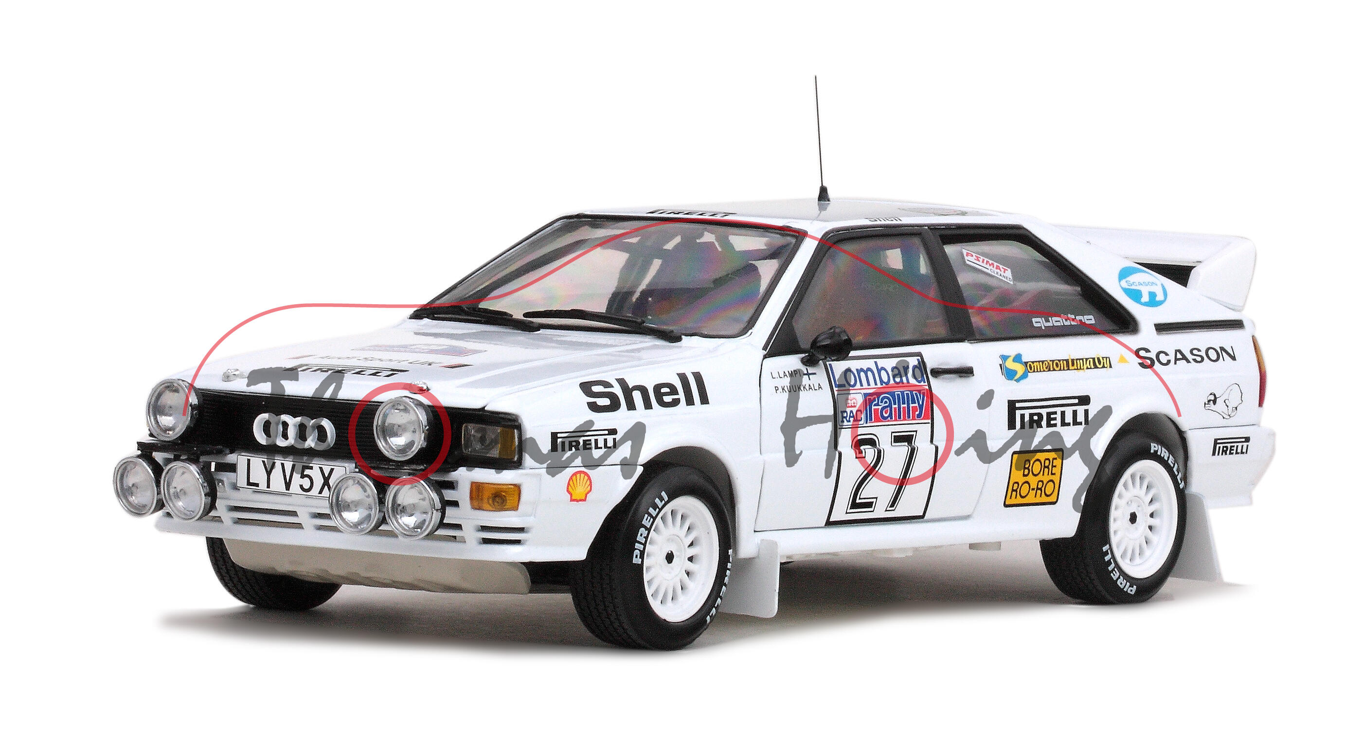 Audi Quattro (B2, Typ 85Q) Gruppe 4, Modell 1980-1991, reinweiß, Lombard RAC Rallye 1982 (Ausfall), 