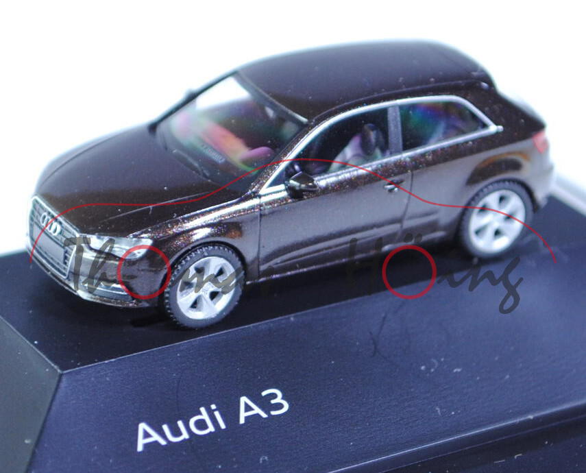 Audi A3 2-türig (Typ 8V), Modell 2012-, belugabraun, Herpa, 1:87, Werbeschachtel