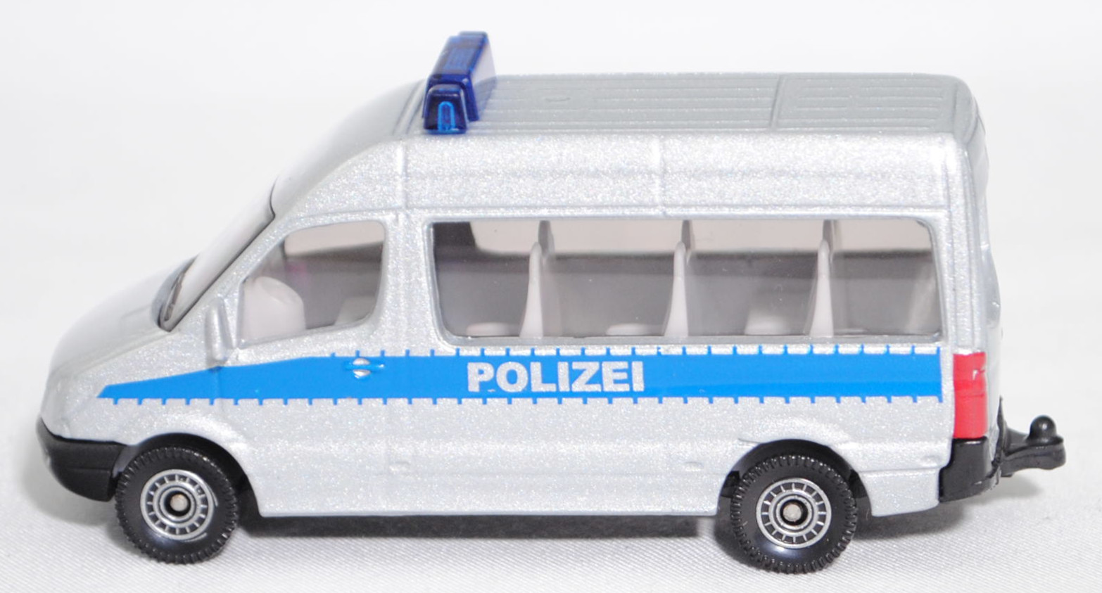 00010 Mercedes-Benz Sprinter II (2. Generation, W 906, Vor-MoPf, Modell 2006-2009) Kleinbus Polizeibus, silbergraumetallic, POLIZEI, C80, SIKU SUPER, 1:77, P29f