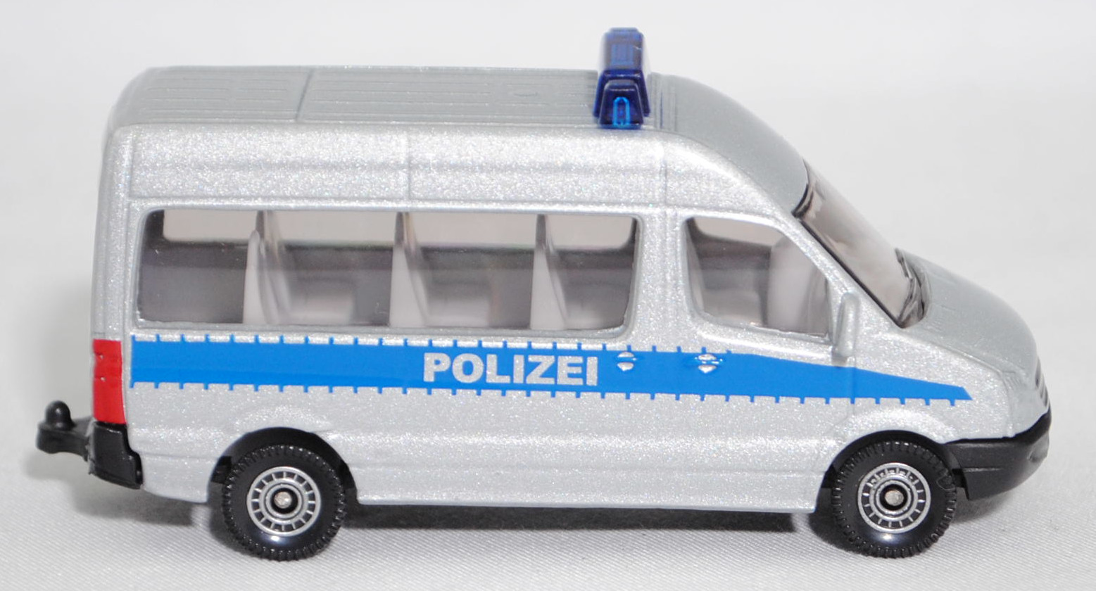 00010 Mercedes-Benz Sprinter II (2. Generation, W 906, Vor-MoPf, Modell 2006-2009) Kleinbus Polizeibus, silbergraumetallic, POLIZEI, C80, SIKU SUPER, 1:77, P29f