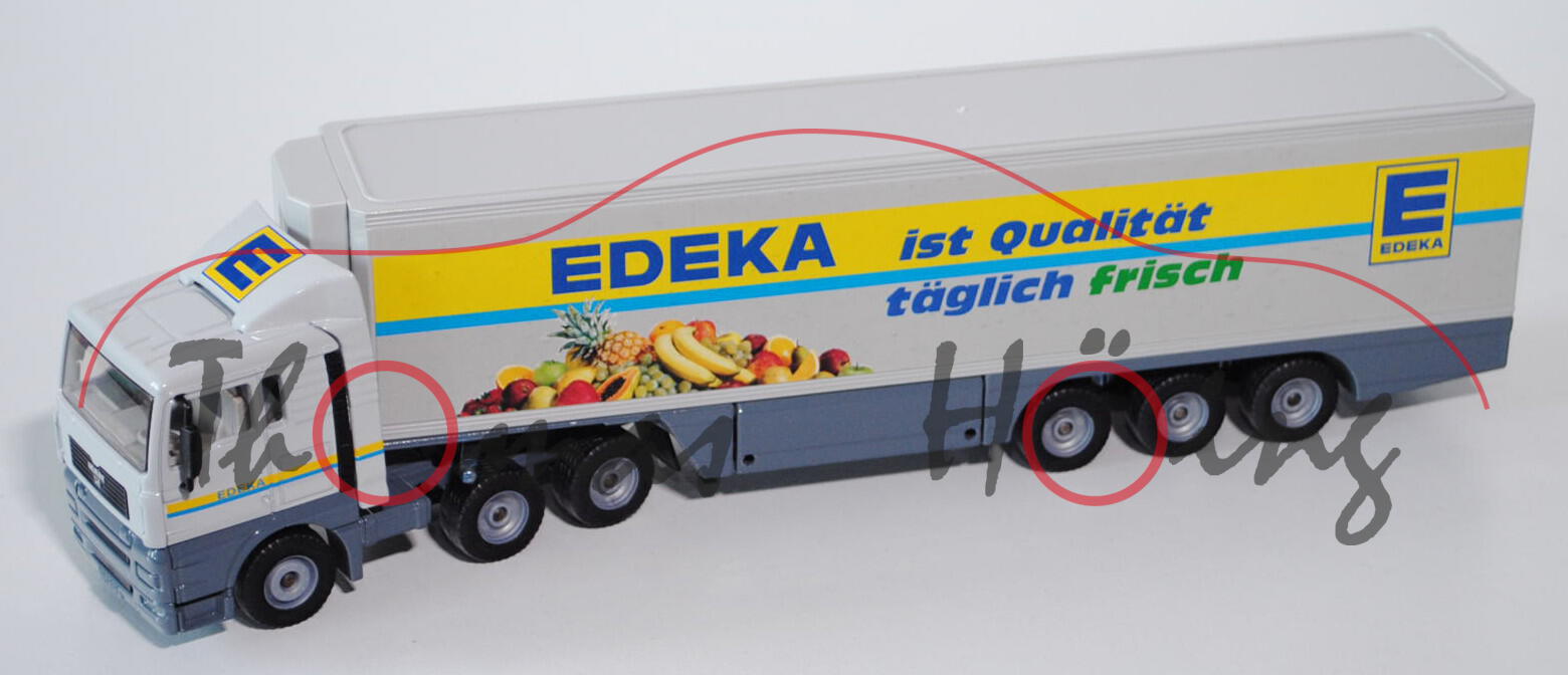 MAN TGA Koffer-Sattelzug, papyrusweiß/mausgrau, Edeka ist Qualität / E / EDEKA / täglich frisch und 