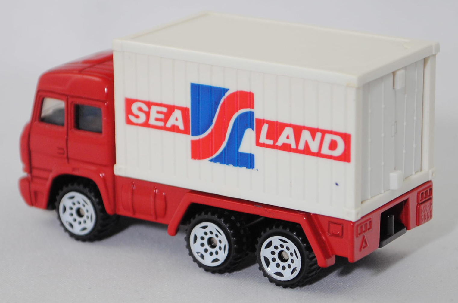 00000 Iveco TurboStar 240-36 6x2 (Modell 1987-1990) Container-Transporter, karminrot, Bpr. 0815 / 0816, C3 reinweiß, 1:86, Container reinweiß, SEA LAND, 1:121, SIKU SUPER, m