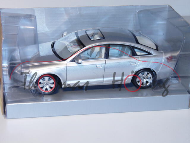 Audi A6 3.2 FSI quattro (C6, Typ 4F, Modell 2004-2008), lichtsilber metallic, Schuco, 1:24, mb