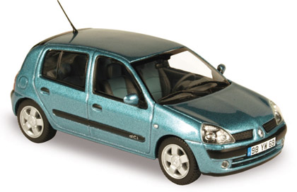 Renault Clio II 1.5 dCi 8V Fünftürer (Typ B, Phase II), Modell 2001-2003, zykladen-blau metallic, No