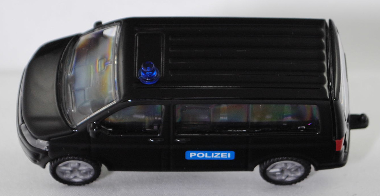 00000 VW T5 GP Multivan Highline 2.0 TDI (5. Gen., Typ 7E, Modell 2009-2015) Sondereinsatzkommando, schwarz, POLIZEI, SIKU, 1:61, P29e