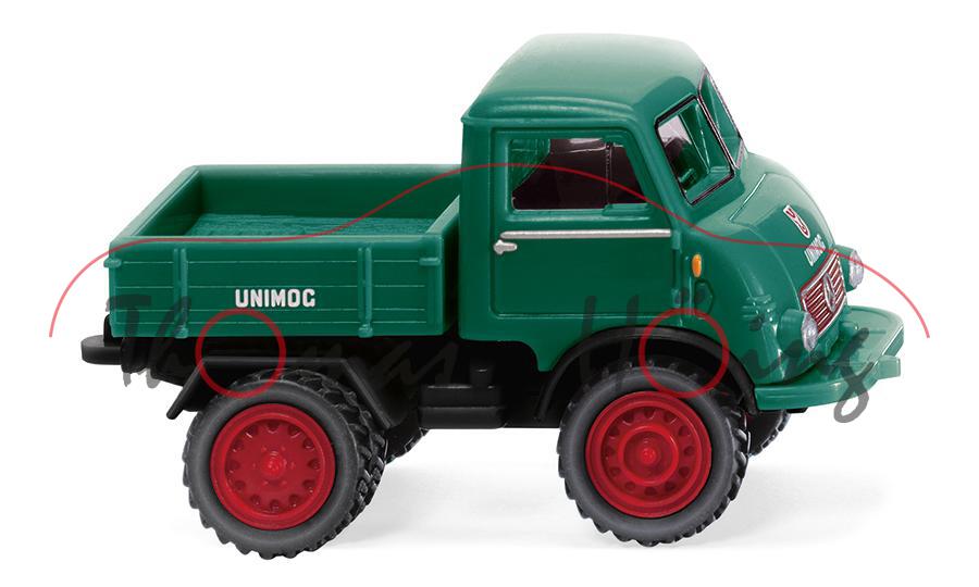 Unimog U 25 mit Doppelbereifung (Baureihe 401, Modell 1953-1956), moosgrün, Wiking, 1:87, mb