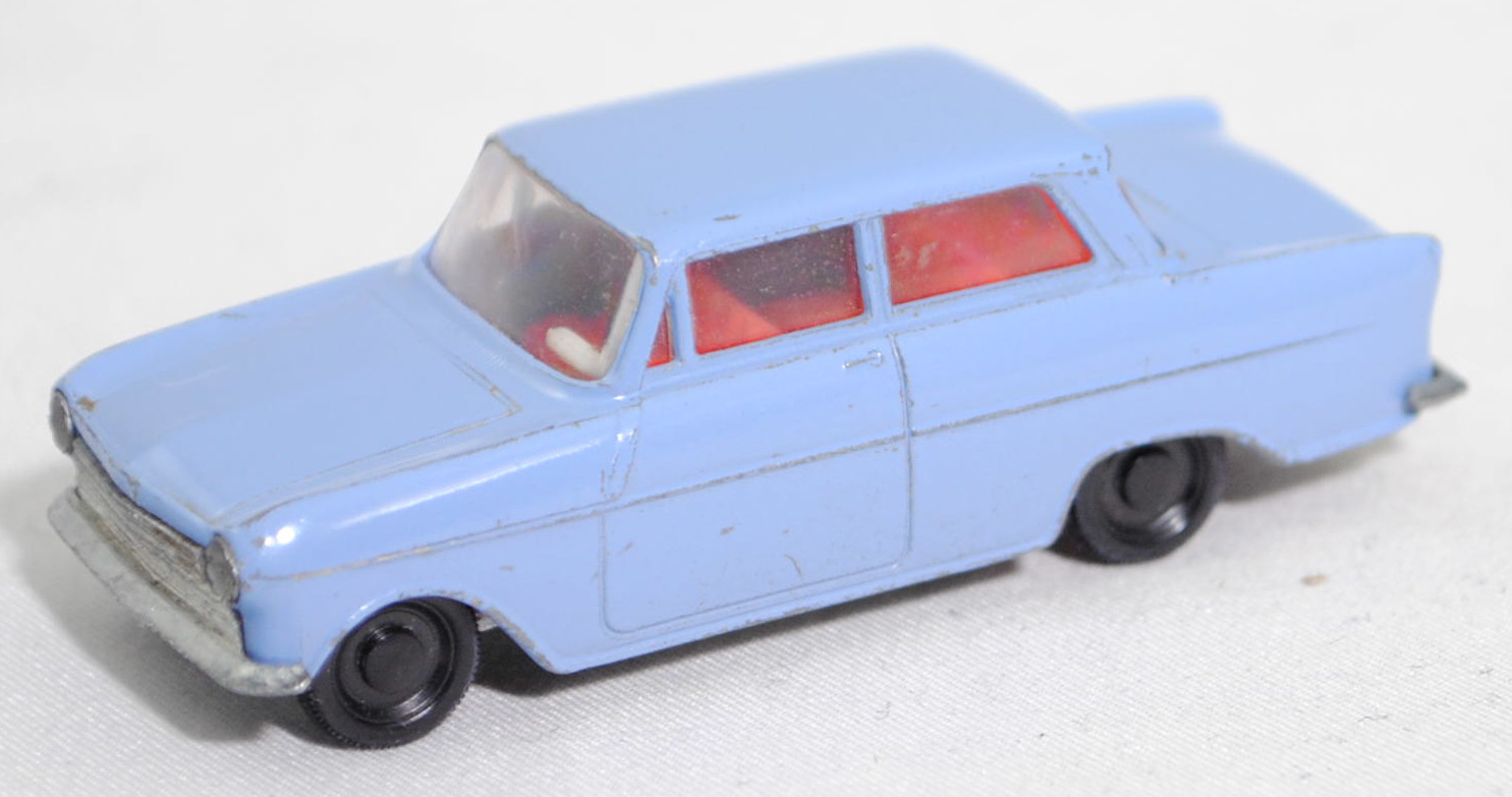 00001 OPEL KADETT (2. Gen., Modell 1962-1965), pastellblau, R1, Radnaben unlackiert, SIKU, 1:60, Fac weg