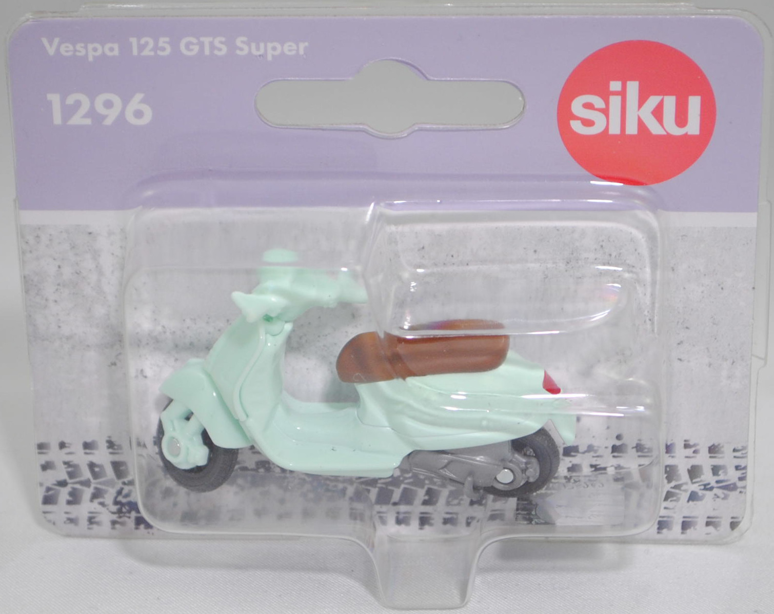 00000 Vespa 125 GTS Super (6. Generation, Baureihe GTS, Modell 2019-), Frontschild mit Fahrgestell blass-lichtgrün (grün relax VK), SIKU SUPER, 1:34, P29f