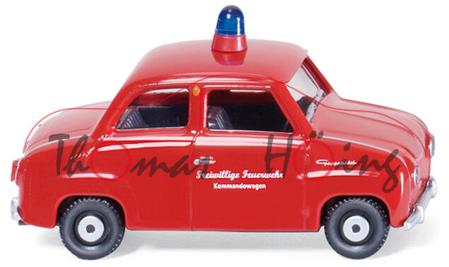 Feuerwehr - Glas Goggomobil, Modell 1964-1969, rot, Freiwillige Feuerwehr / Kommandowagen, Wiking, 1