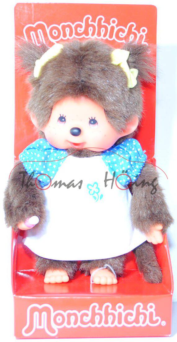 Monchhichi White One-Piece Dress Girl, 20 cm groß, Sekiguchi