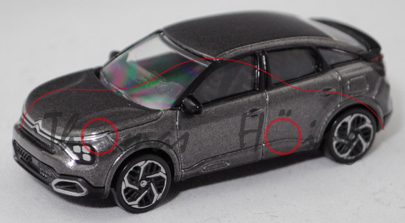 Citroen C4 SHINE (3. Generation, Fünftürer, Modell 2020-), platinium-grau metallic, Norev, 1:64, mb