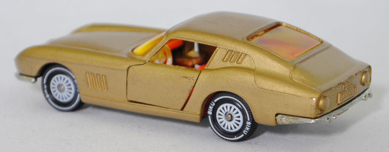 00005 Ferrari Berlinetta 275 GTB (Tipo 563, 2. Serie, Long Nose / Lange Nase, Modell 1965-1966), goldmetallic, Frontscheinwerfer integriert, Bpr. 1012, W-Germ, R11, SIKU SUPER, 1:56, m