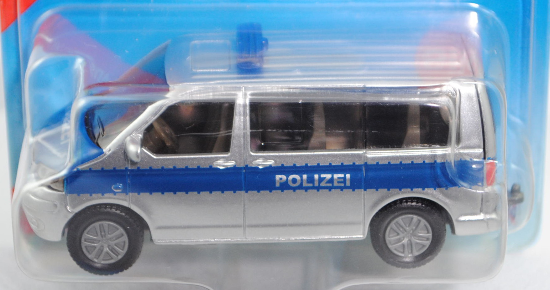 00001 VW T5 Multivan (Modell 2003-2009) Polizei-Mannschaftswagen, weißaluminiummetallic/grünblau, in