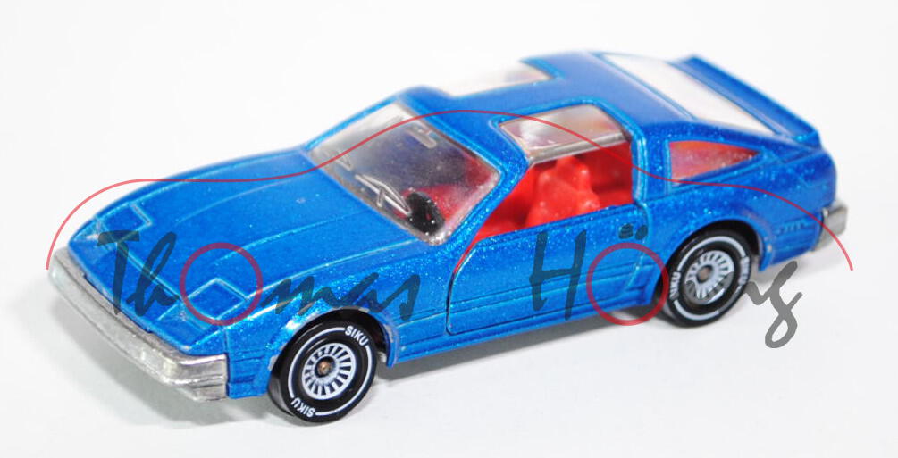 00003 Nissan 300 ZX (Typ Z31, Facelift 1), Modell 1985-1987, blaumetallic, innen rot, Lenkrad schwar