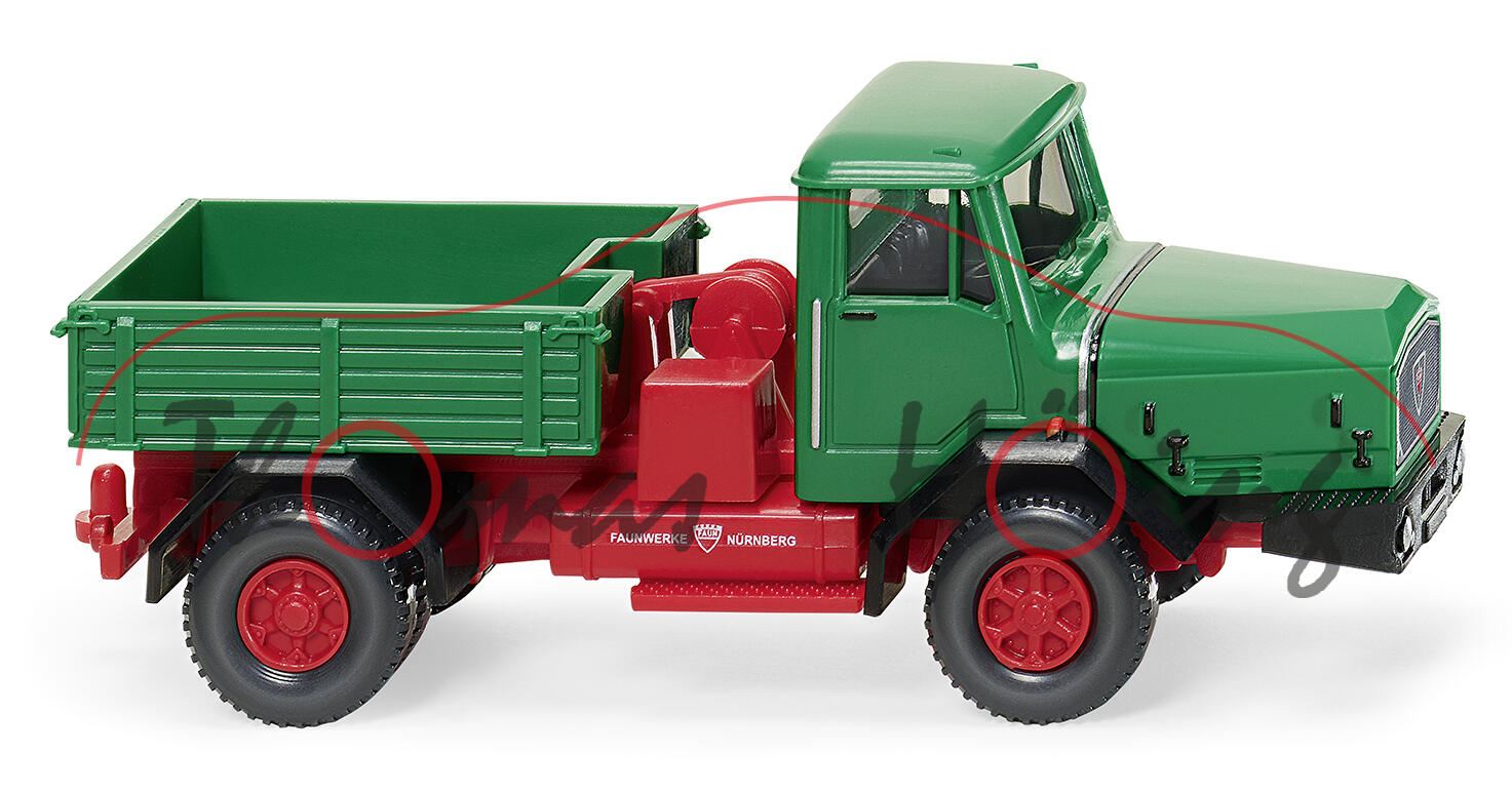 Faun F610/36ZAN Schwerlastpritschen-LKW (Modell 1967-1971), minzgrün, Wiking, 1:87, mb