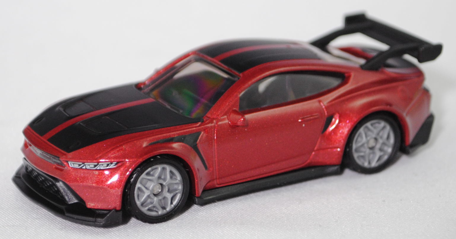 00000 Ford Mustang GTD (7. Generation, S650, Straßenversion des FIA-Gruppe-GT3-Rennwagens, Modell 2025-), hell-purpurrotmetallic, B55 silbergrau, SIKU SUPER, 1:62, P29f