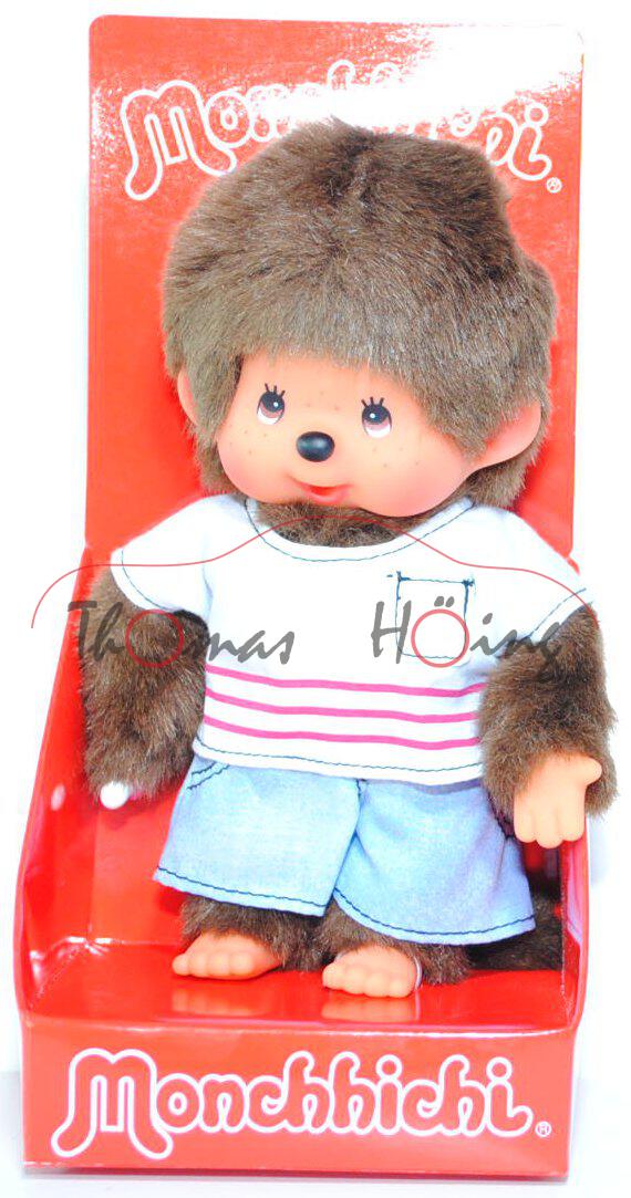 Monchhichi White Tee & Pants Boy, 20 cm groß, Sekiguchi