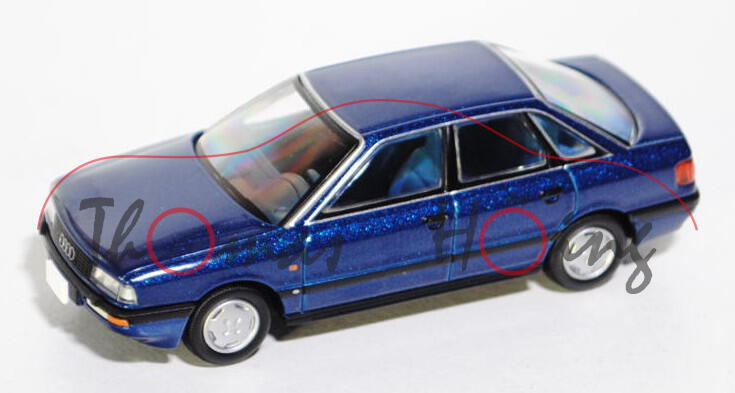 Audi 90 2.3E (B3, Typ 89), Modell 1987-1991, dunkelblau metallic, TOMYTEC, 1:64, mb