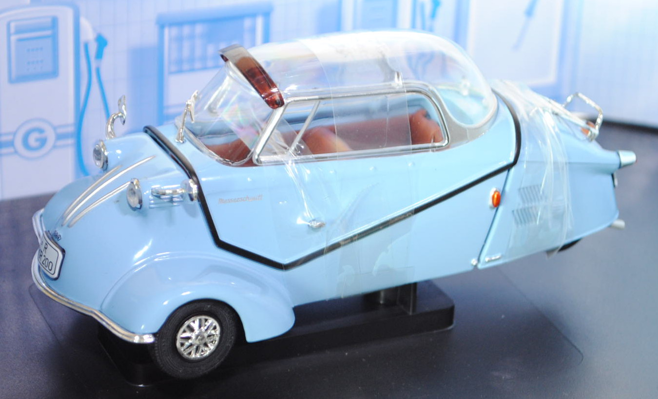 Messerschmitt Kabinenroller KR 200, Modell 1955-1964, hell-lichtblau, Dach zu öffnen, mit Lenkung, R