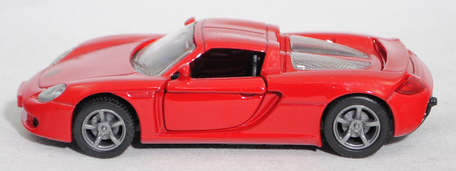 00000 Porsche Carrera GT (interne Baureihenbezeichnung 980, Modell 2003-2006), dunkel-verkehrsrot, Bpr. 1001, B22a / B22b offen silbergrau, SIKU SUPER, 1:55, m-