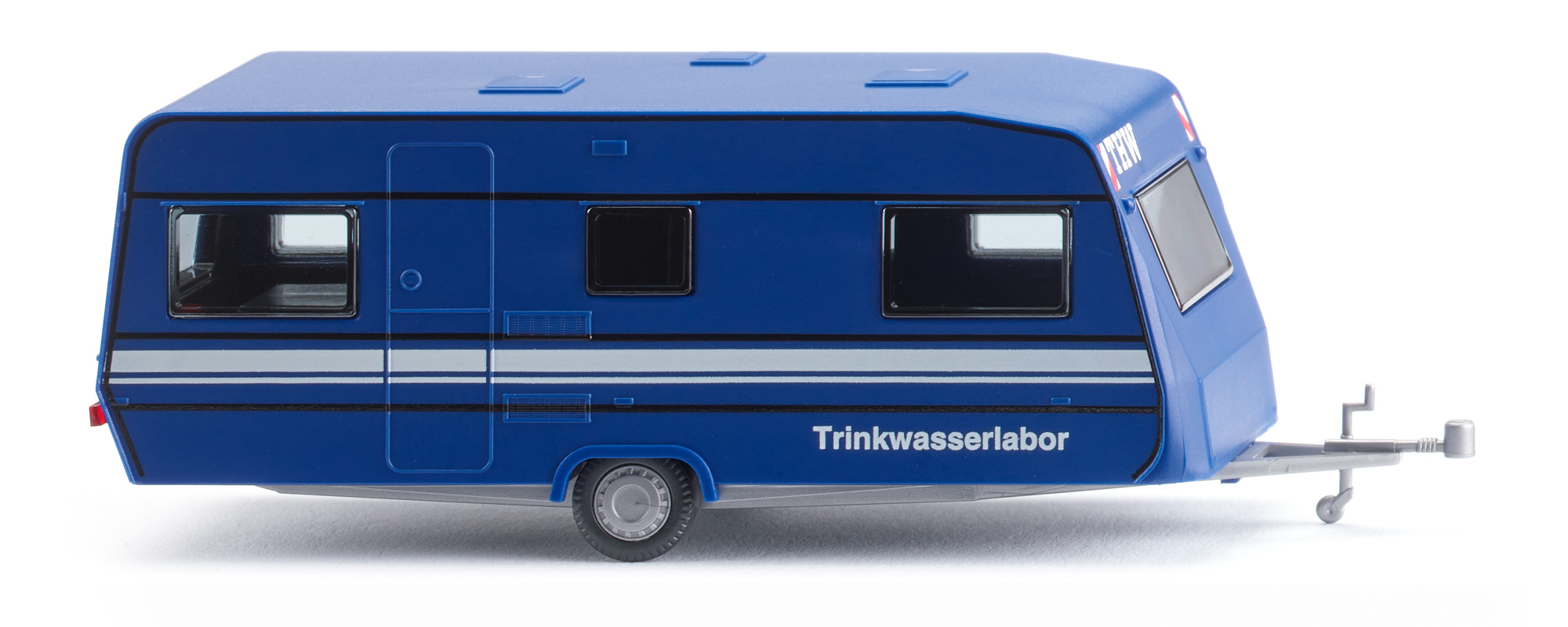 Wohnwagen Dethleffs 530 V (CAMPER / BOLERO / RONDO, Modell 1993-1996), blau, THW, Wiking, 1:87, mb